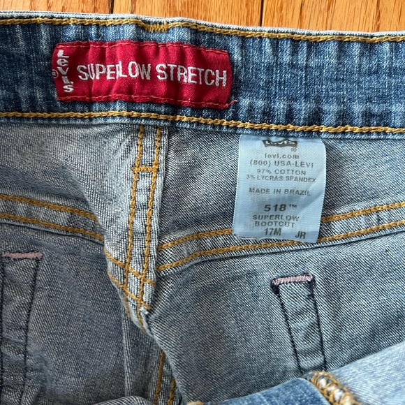 Levi's 518 Womens Juniors Superlow Stretch Boot Cut Jeans Sz 17M  JR - Picture 10 of 11